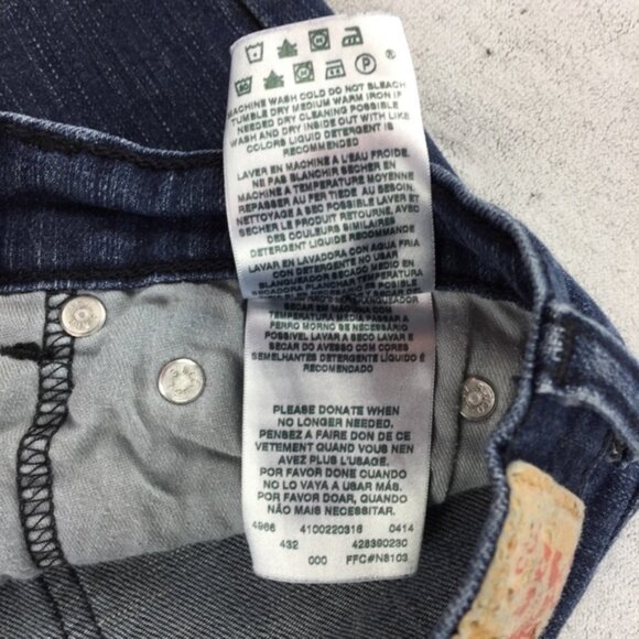 Levi's 510 Skinny Jeans Boys 14 Dark Wash Mid Rise Straight Leg - Picture 7 of 8